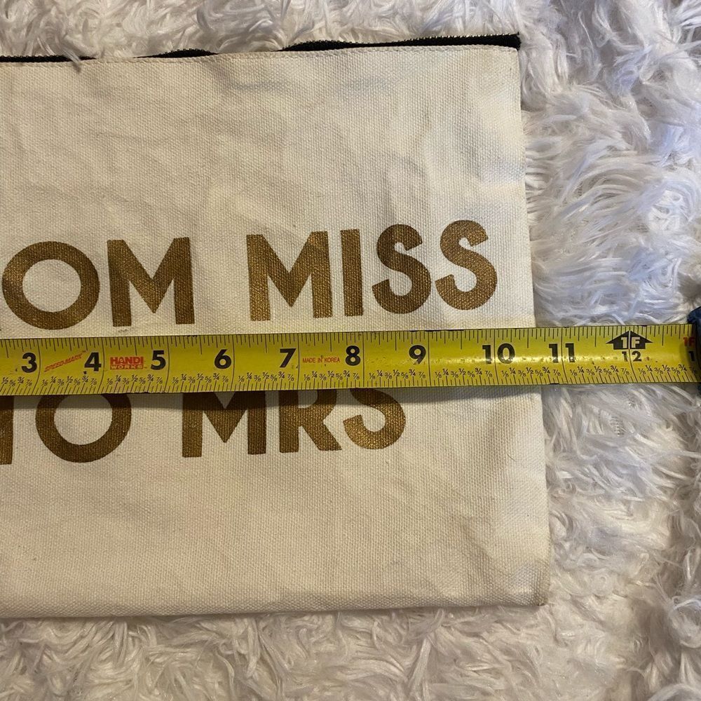 From Miss To Mrs Canvas Zip Pouch - Picture 5 of 5